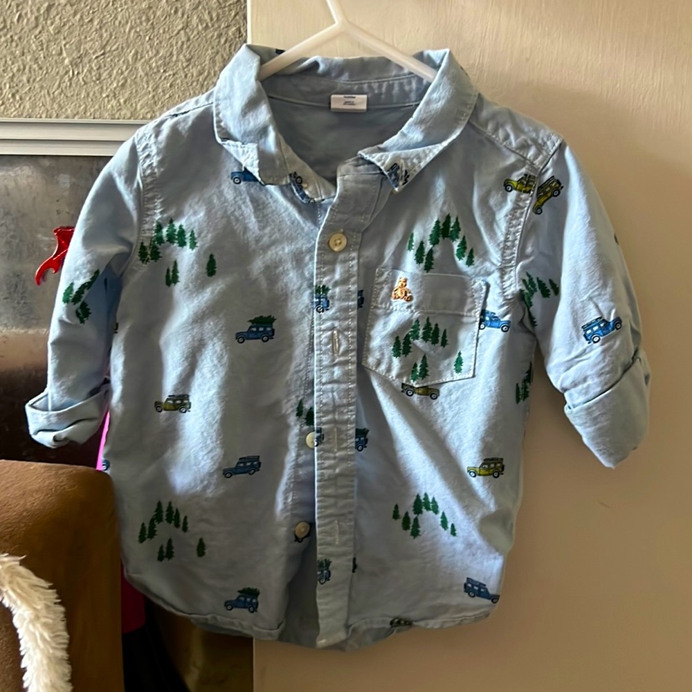 2T Christmas button up